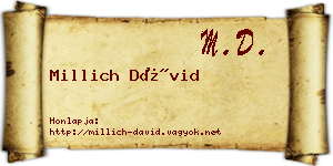 Millich Dávid névjegykártya